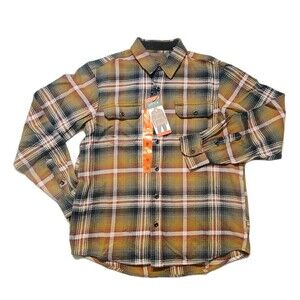 Orvis Men's M Big Bear Heavyweight Flannel Shirt 100% Cotton Multi Color NWT